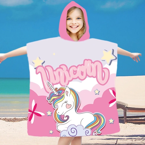 PONCHO DZIECIĘCE 60x90CM RĘCZNIK PLAŻOWY KĄPIELOWY OKRYCIE Z KAPTURKIEM