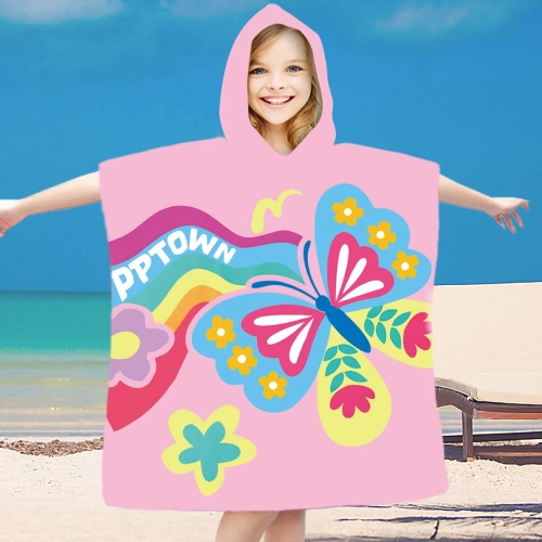 PONCHO DZIECIĘCE 60x90CM RĘCZNIK PLAŻOWY KĄPIELOWY OKRYCIE Z KAPTURKIEM