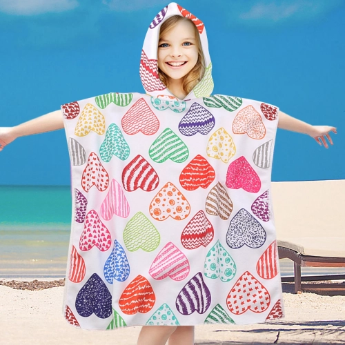 PONCHO DZIECIĘCE 60x90CM RĘCZNIK PLAŻOWY KĄPIELOWY OKRYCIE Z KAPTURKIEM
