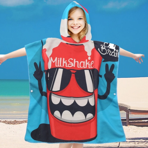 PONCHO DZIECIĘCE 60x90CM RĘCZNIK PLAŻOWY KĄPIELOWY OKRYCIE Z KAPTURKIEM