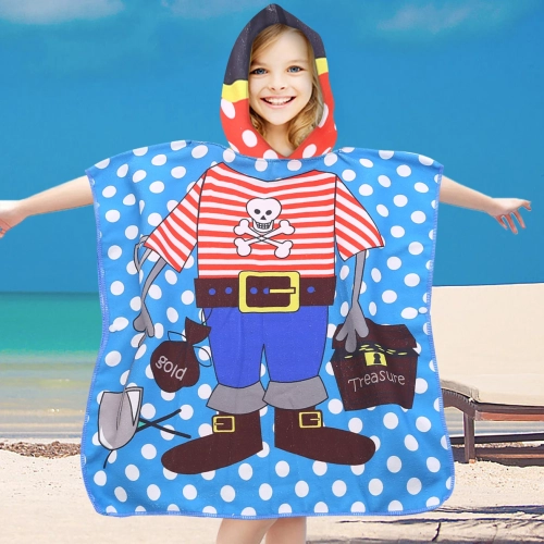 PONCHO DZIECIĘCE 60x90CM RĘCZNIK PLAŻOWY KĄPIELOWY OKRYCIE Z KAPTURKIEM