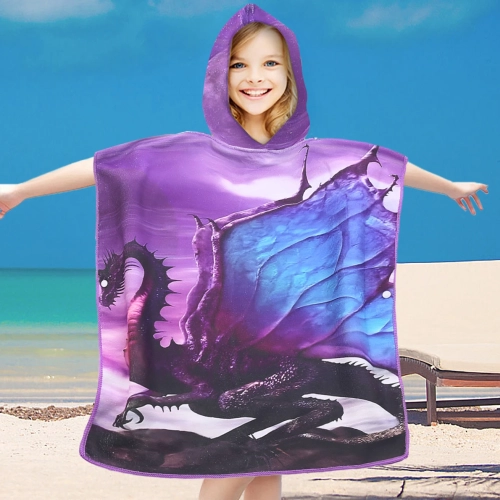 PONCHO DZIECIĘCE 60x90CM RĘCZNIK PLAŻOWY KĄPIELOWY OKRYCIE Z KAPTURKIEM