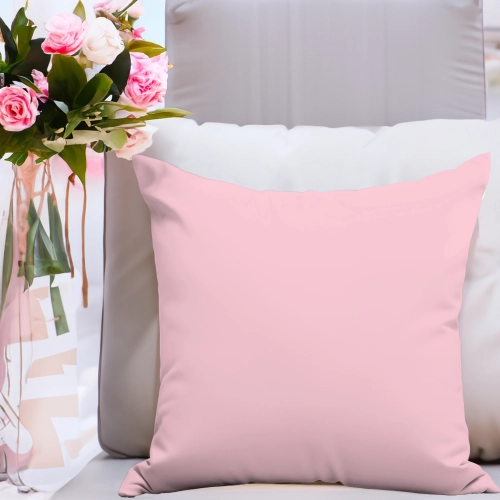 POSZEWKA DEKORACYJNA 40x40 JASIEK SATYNA BAWEŁNIANA NA PODUSZKĘ JASNY RÓŻ