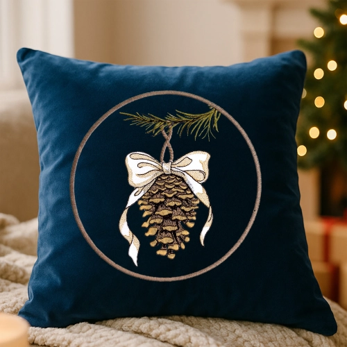 świąteczna poszewka dekoracyjna z weluru