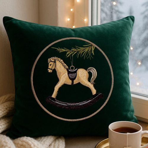 elegancka poszewka bożonarodzeniowa z haftem