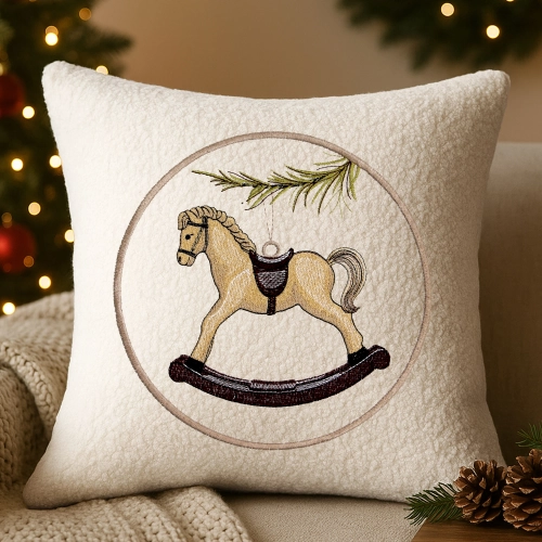 poszewka bouclé świąteczna z haftem 40x40 cm