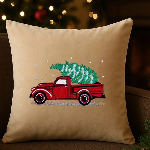 elegancka poszewka bożonarodzeniowa z haftem