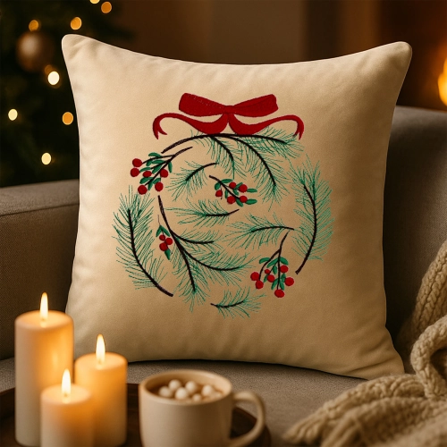 poszewka premium świąteczna z haftem 40x40 cm