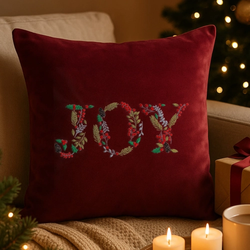 elegancka poszewka bożonarodzeniowa z haftem