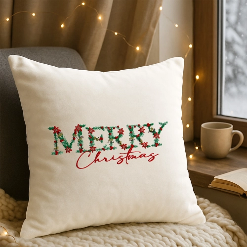 poszewka premium świąteczna z haftem 40x40 cm