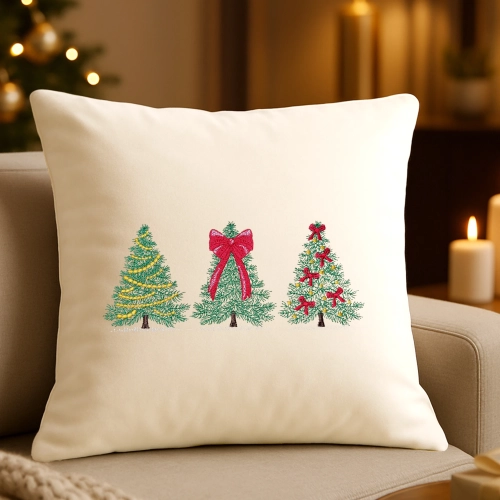 elegancka poszewka bożonarodzeniowa z haftem