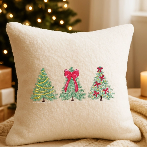 poszewka bożonarodzeniowa bouclé z haftem