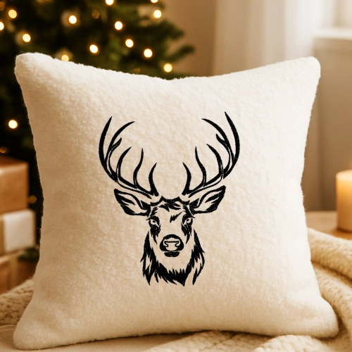 poszewka bożonarodzeniowa bouclé z haftem