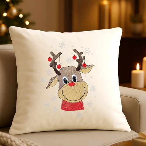 elegancka poszewka bożonarodzeniowa z haftem