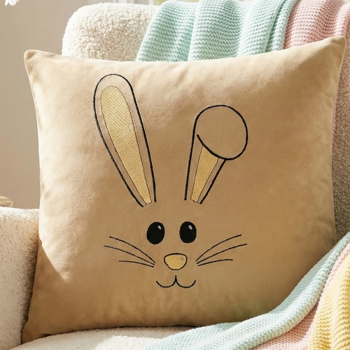 POSZEWKA DEKORACYJNA PREMIUM WELUROWA 40x40 Z HAFTEM WIELKANOCNA VELVET