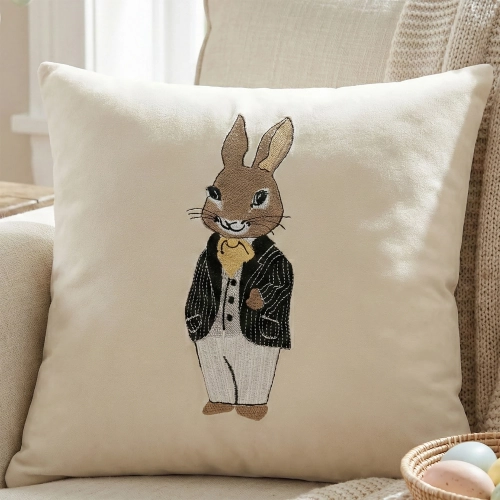 POSZEWKA DEKORACYJNA PREMIUM WELUROWA 40x40 Z HAFTEM WIELKANOCNA VELVET