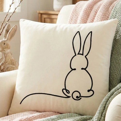 POSZEWKA DEKORACYJNA PREMIUM WELUROWA 40x40 Z HAFTEM WIELKANOCNA VELVET