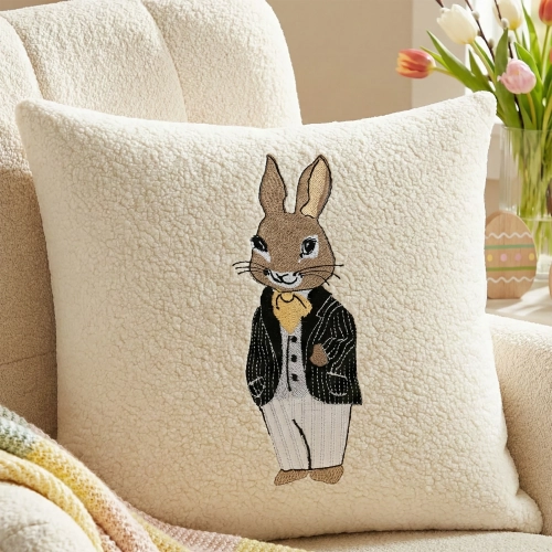 POSZEWKA DEKORACYJNA PREMIUM WELUROWA 40x40 Z HAFTEM WIELKANOCNA VELVET