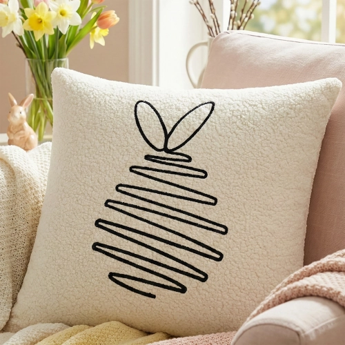 POSZEWKA DEKORACYJNA PREMIUM WELUROWA 40x40 Z HAFTEM WIELKANOCNA VELVET