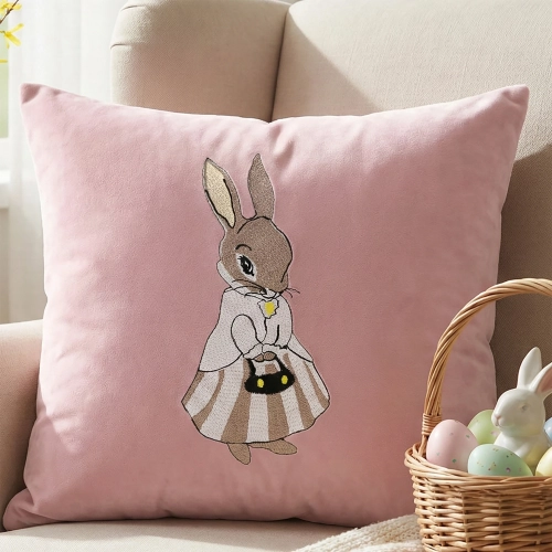 POSZEWKA DEKORACYJNA PREMIUM WELUROWA 40x40 Z HAFTEM WIELKANOCNA VELVET