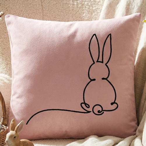 POSZEWKA DEKORACYJNA PREMIUM WELUROWA 40x40 Z HAFTEM WIELKANOCNA VELVET