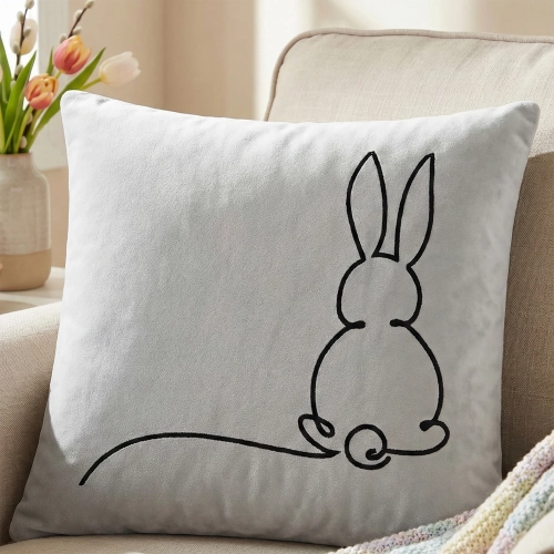 POSZEWKA DEKORACYJNA PREMIUM WELUROWA 40x40 Z HAFTEM WIELKANOCNA VELVET