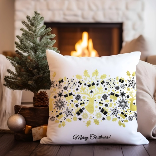 ŚWIĄTECZNA POSZEWKA DEKORACYJNA WELUROWA 40x40 BOŻE NARODZENIE JASIEK