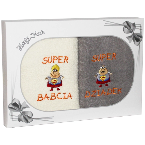 PREZENT DLA BABCI I DZIADKA ZESTAW DWÓCH RĘCZNIKÓW