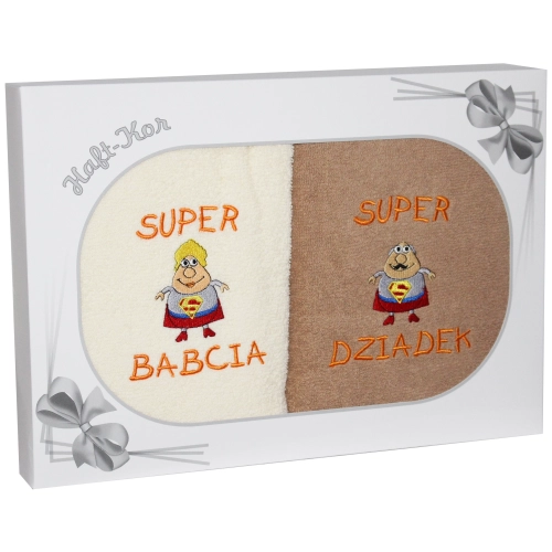 PREZENT DLA BABCI I DZIADKA ZESTAW DWÓCH RĘCZNIKÓW