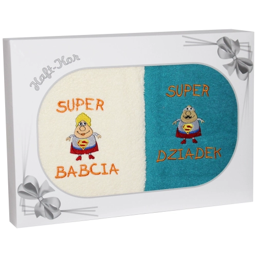 PREZENT DLA BABCI I DZIADKA ZESTAW DWÓCH RĘCZNIKÓW