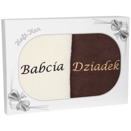 PREZENT DLA BABCI I DZIADKA ZESTAW DWÓCH RĘCZNIKÓW