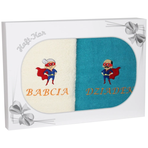 PREZENT DLA BABCI I DZIADKA ZESTAW DWÓCH RĘCZNIKÓW