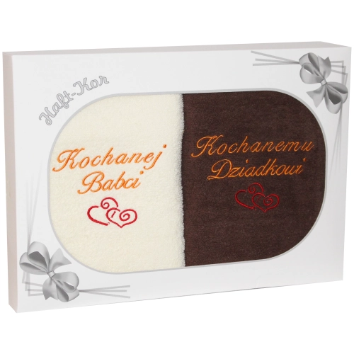 PREZENT DLA BABCI I DZIADKA ZESTAW DWÓCH RĘCZNIKÓW