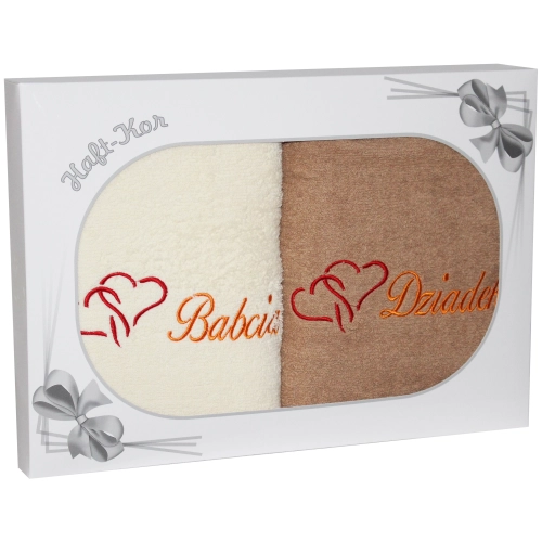 PREZENT DLA BABCI I DZIADKA ZESTAW DWÓCH RĘCZNIKÓW