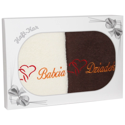 PREZENT DLA BABCI I DZIADKA ZESTAW DWÓCH RĘCZNIKÓW