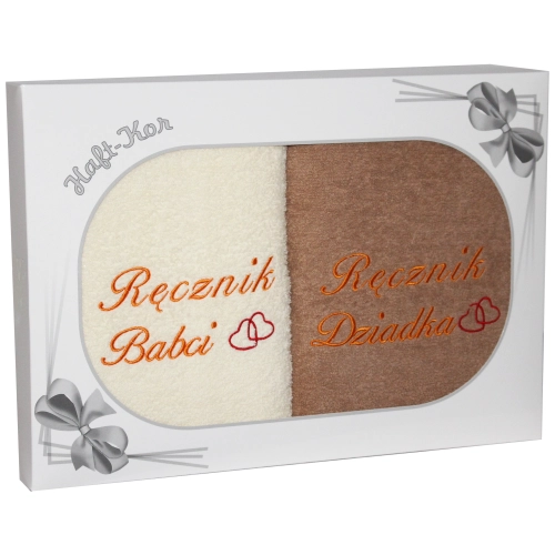 PREZENT DLA BABCI I DZIADKA ZESTAW DWÓCH RĘCZNIKÓW