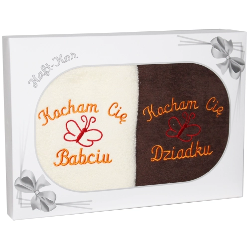 PREZENT DLA BABCI I DZIADKA ZESTAW DWÓCH RĘCZNIKÓW