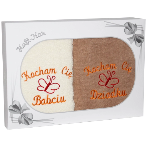 PREZENT DLA BABCI I DZIADKA ZESTAW DWÓCH RĘCZNIKÓW