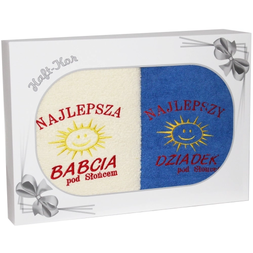 PREZENT DLA BABCI I DZIADKA ZESTAW DWÓCH RĘCZNIKÓW