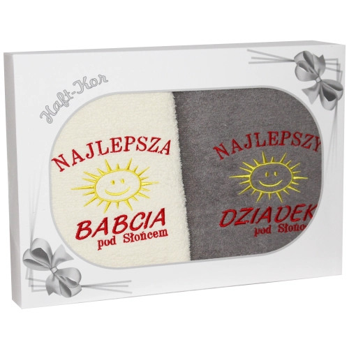 PREZENT DLA BABCI I DZIADKA ZESTAW DWÓCH RĘCZNIKÓW