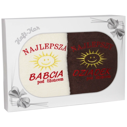 PREZENT DLA BABCI I DZIADKA ZESTAW DWÓCH RĘCZNIKÓW