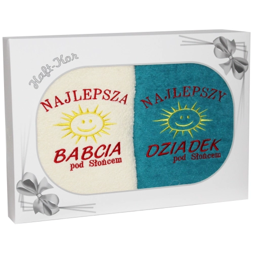 PREZENT DLA BABCI I DZIADKA ZESTAW DWÓCH RĘCZNIKÓW