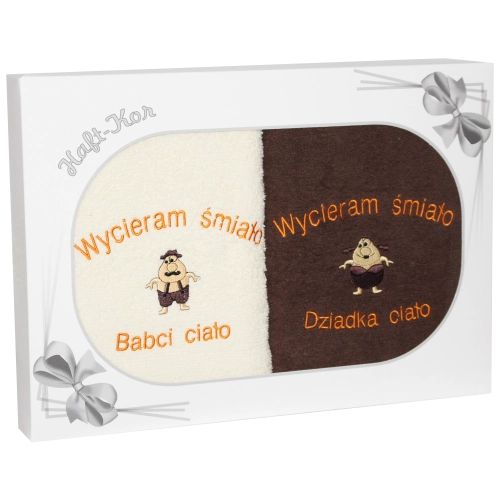 PREZENT DLA BABCI I DZIADKA ZESTAW DWÓCH RĘCZNIKÓW
