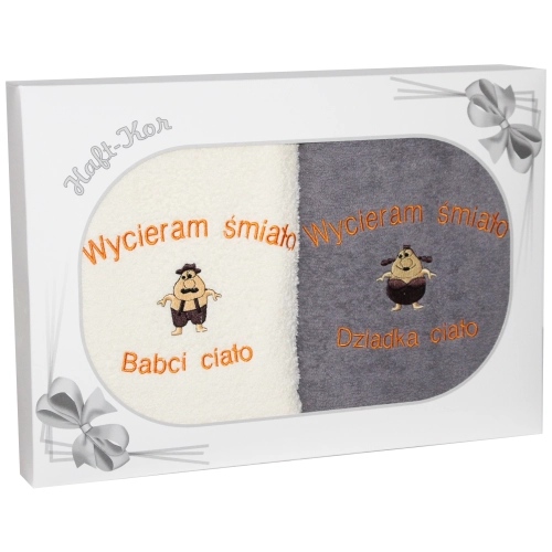 PREZENT DLA BABCI I DZIADKA ZESTAW DWÓCH RĘCZNIKÓW