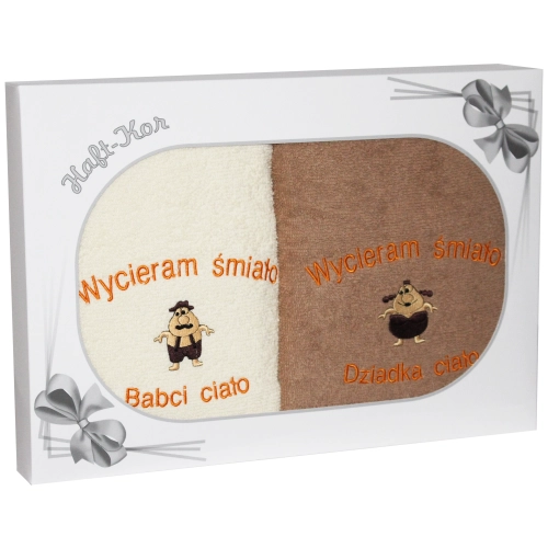 PREZENT DLA BABCI I DZIADKA ZESTAW DWÓCH RĘCZNIKÓW