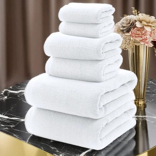 KOMPLET RĘCZNIKÓW FROTTE 2x70X140 2x50x100 2x30x50 400g/m2 BIAŁY