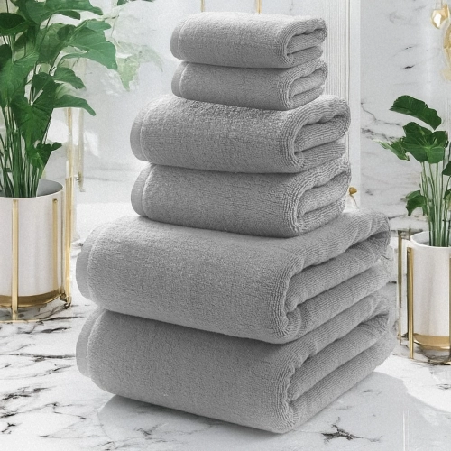 KOMPLET RĘCZNIKÓW FROTTE 2x70X140 2x50x100 2x30x50 400g/m2 STALOWY