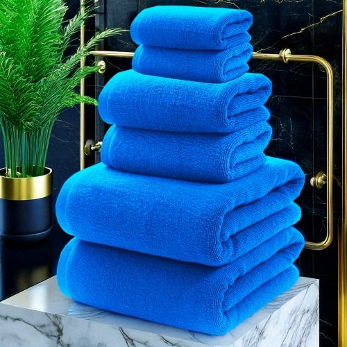 KOMPLET RĘCZNIKÓW FROTTE 2x70X140 2x50x100 2x30x50 400g/m2 NIEBIESKI