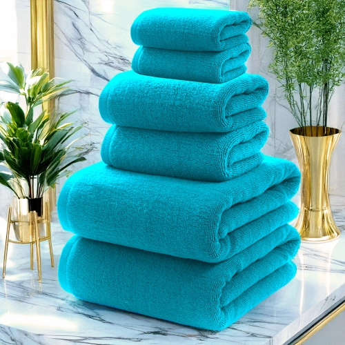 KOMPLET RĘCZNIKÓW FROTTE 2x70X140 2x50x100 2x30x50 400g/m2 TURKUS