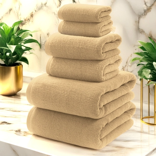 KOMPLET RĘCZNIKÓW FROTTE 2x70X140 2x50x100 2x30x50 400g/m2 PIASEK